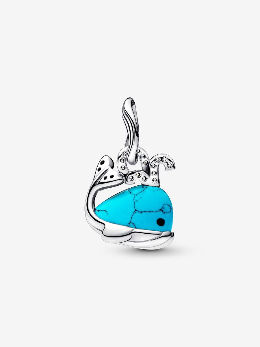 Turquoise-colored Whale Dangle Charm