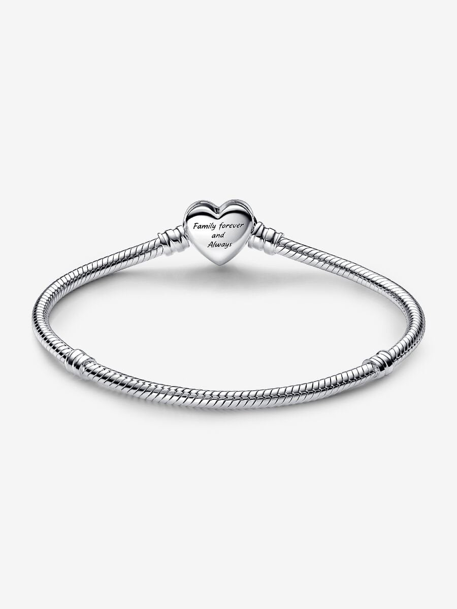 Pandora Moments Sparkling Infinity Heart Clasp Snake Chain Bracelet