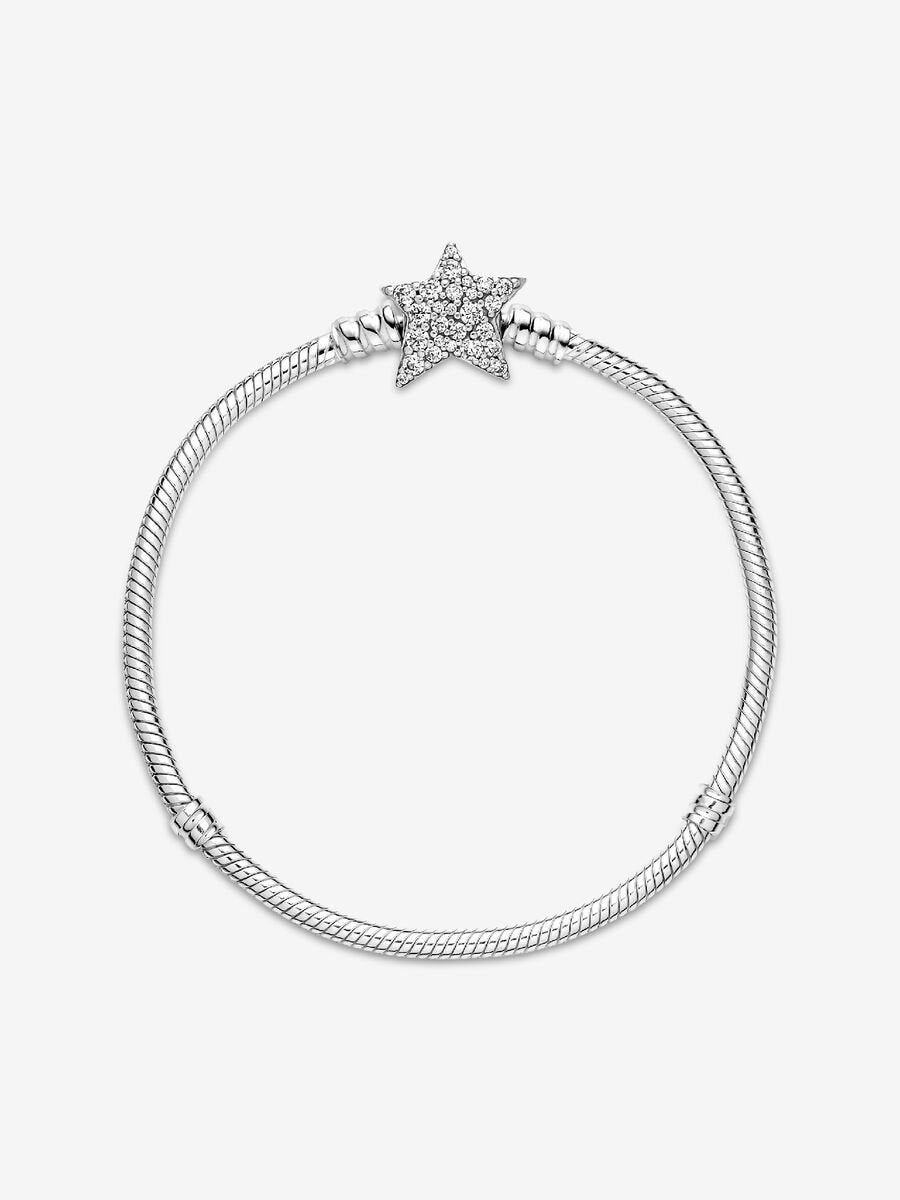 Pandora Moments Asymmetric Star Clasp Snake Chain Bracelet