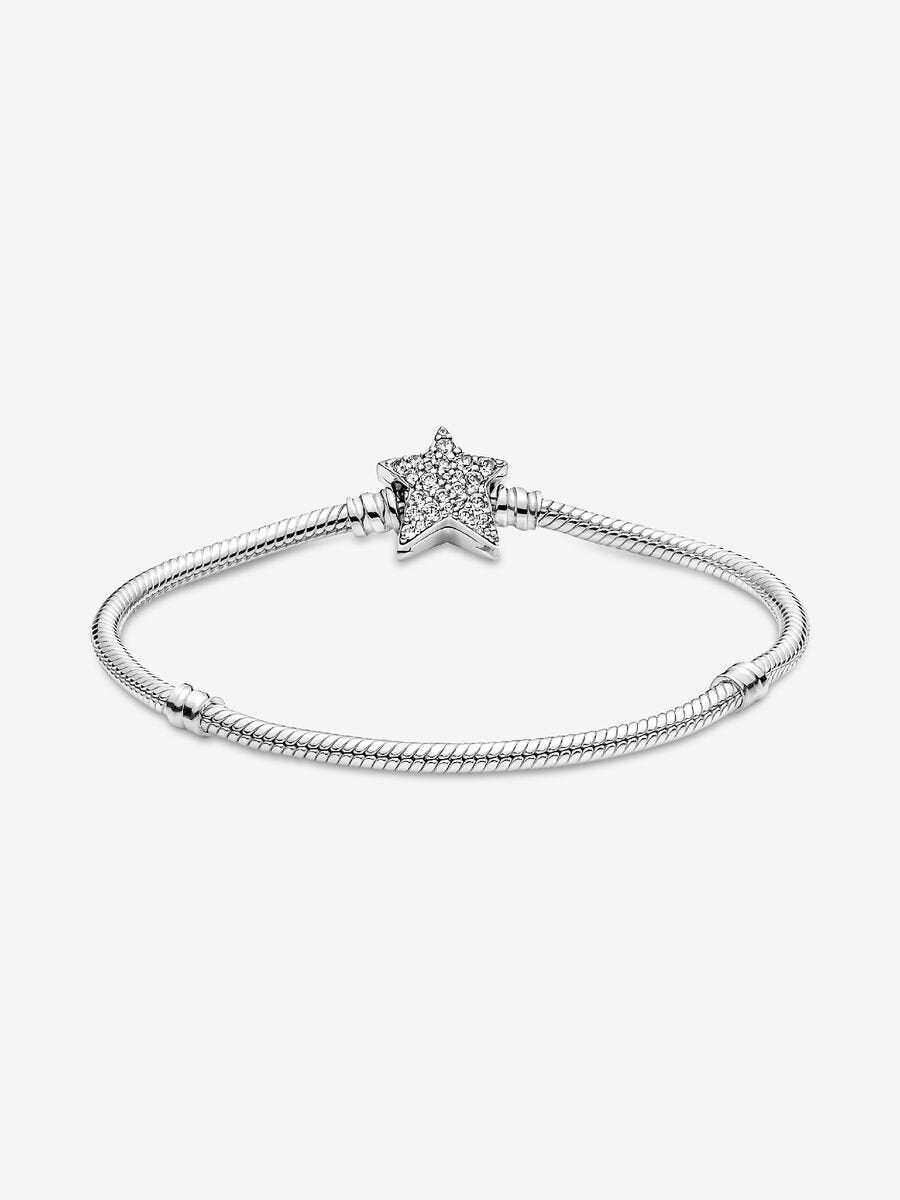 Pandora Moments Asymmetric Star Clasp Snake Chain Bracelet