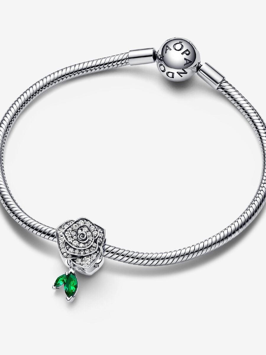 Sparkling Rose in Bloom Charm