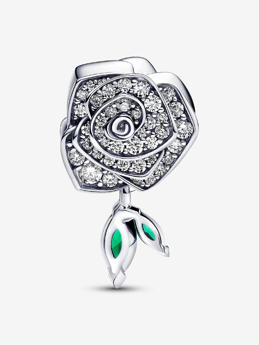 Sparkling Rose in Bloom Charm