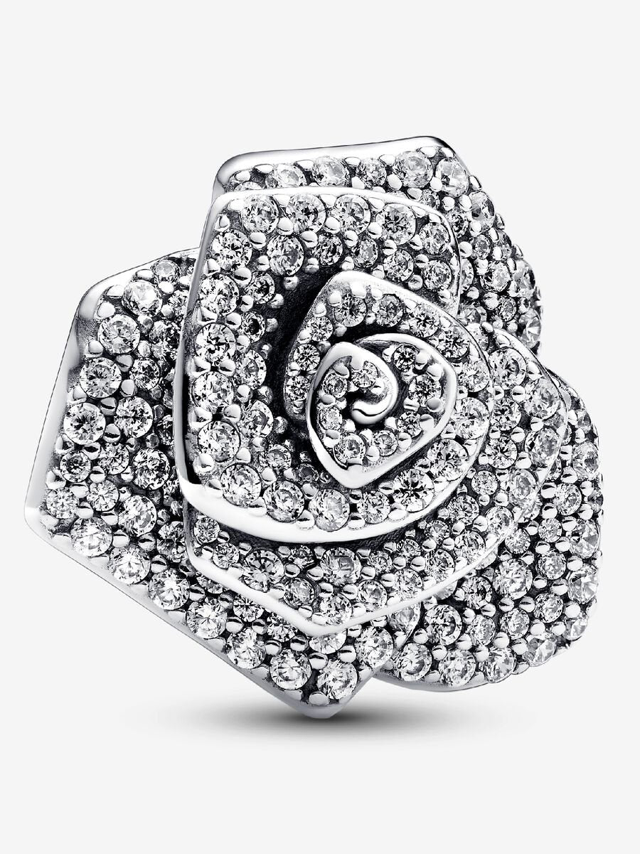 Sparkling Rose in Bloom Oversized Charm