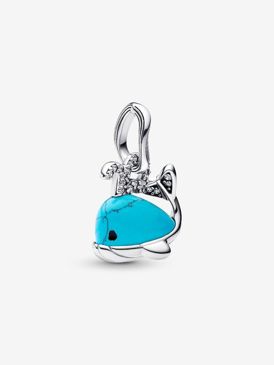 Turquoise-colored Whale Dangle Charm