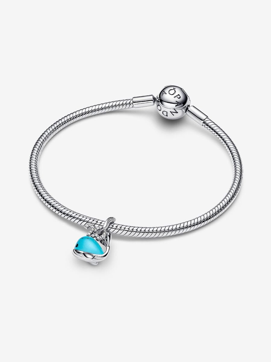 Turquoise-colored Whale Dangle Charm