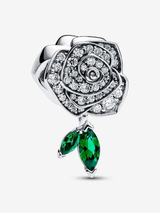Sparkling Rose in Bloom Charm