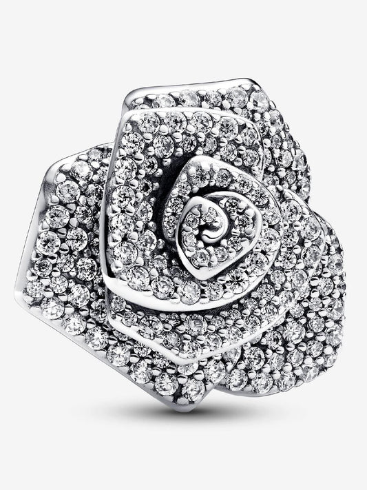 Sparkling Rose in Bloom Oversized Charm